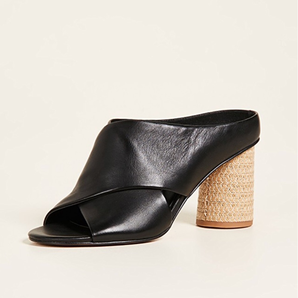 Milo Chic Crisscross Peep Toe Espadrille Heel Mule - Picture 3 of 5